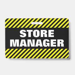 "DIRECTEUR DE MAGASIN" + Badge à rayures noires et