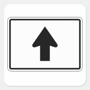 Direction Arrow Up, Traffic Sign, USA Quadratischer Aufkleber