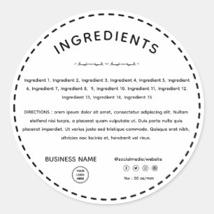 Direction des ingrédients avec Étiquette de produi