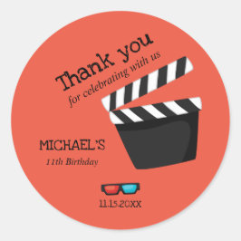 Director Action Board Movie Night Birthday Party Runder Aufkleber