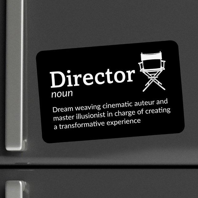 Director Definition - Filmmaker 4" x 6" Flex Magnet (Von Creator hochgeladen)