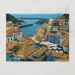 Direkt am Meer Cudillero - Die echte Spanien Pos P Postkarte