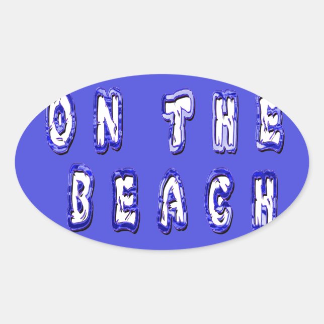Direkt am Strand: Erinnerungen des Serene Beach Li Ovaler Aufkleber (Vorderseite)