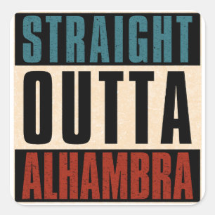 Direkt aus Alhambra California CA Quadratischer Aufkleber