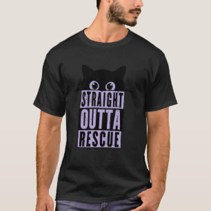 Direkt aus der Rettung Schwarze Katze Männer Fraue T-Shirt