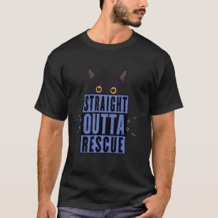 Direkt aus der Rettung Schwarze Katze Männer Fraue T-Shirt