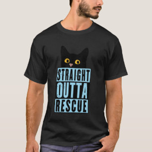 Direkt aus der Rettung Schwarze Katze Männer Fraue T-Shirt