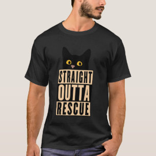 Direkt aus der Rettung Schwarze Katze Männer Fraue T-Shirt