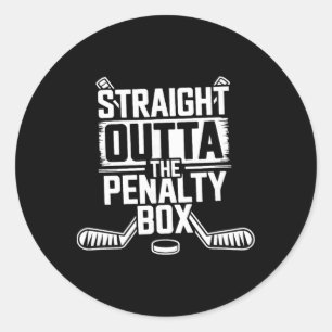 Direkt aus der Strafbank - Eishockeyspieler Runder Aufkleber