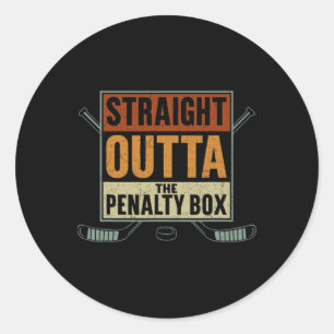 Direkt aus der Strafbank Eishockeyspieler V Runder Aufkleber