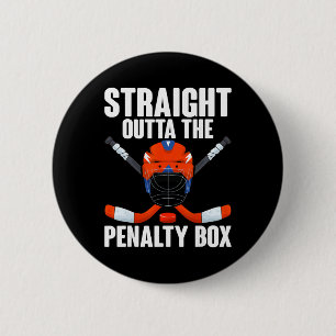 Direkt aus der Strafbank Hockey Spieler Hocke Button