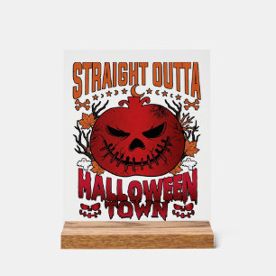 Direkt aus Halloween Town Rote Kürbis-Geister L Acrylschild