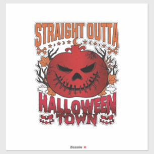 Direkt aus Halloween Town Rote Kürbis-Geister L Aufkleber