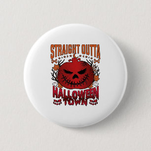 Direkt aus Halloween Town Rote Kürbis-Geister L Button