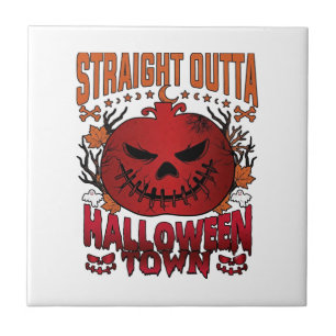 Direkt aus Halloween Town Rote Kürbis-Geister L Fliese