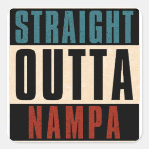 Direkt aus Nampa Idaho ID Quadratischer Aufkleber