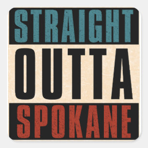 Direkt aus Spokane Washington WA Quadratischer Aufkleber