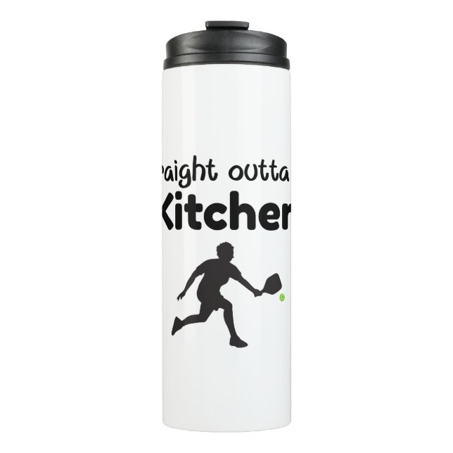 Direkt außerhalb Da Kitchen - Pickleball Spaß Thermosbecher (Vorderseite)