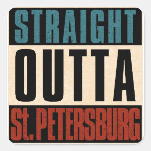 Direkt außerhalb St. Petersburg Florida FL Quadratischer Aufkleber