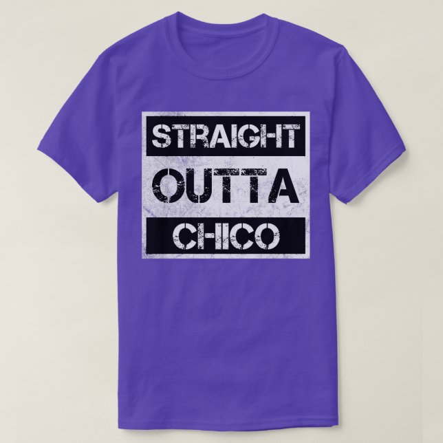 Direkt außerhalb von Chico Stadt Kalifornien Vinta T-Shirt (Design vorne)