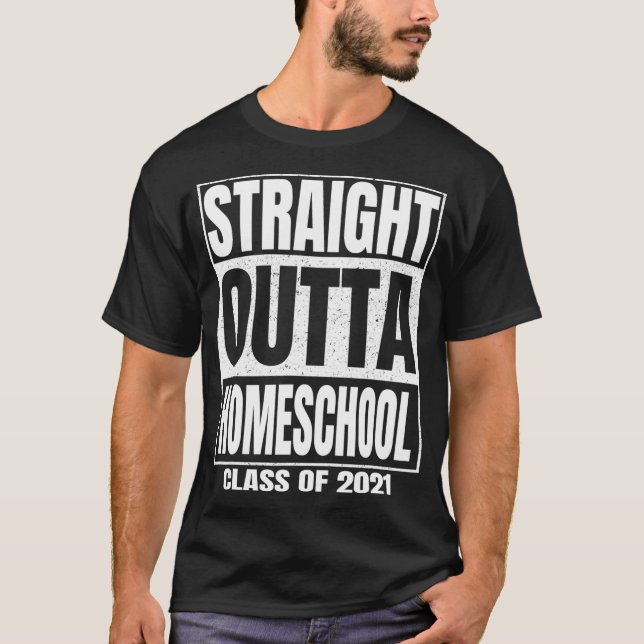 Direkt außerhalb von Homeschool Senior Abschluss T-Shirt (Vorderseite)
