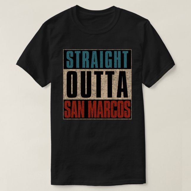 Direkt außerhalb von San Marcos California CA T-Shirt (Design vorne)
