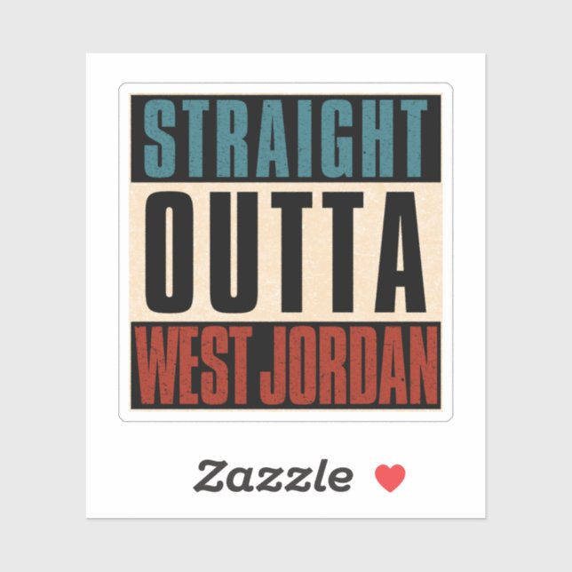 Direkt außerhalb West Jordan Utah UT Aufkleber (Blatt)