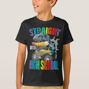 Direkt in das Monster der High School Truck Dinosa T-Shirt