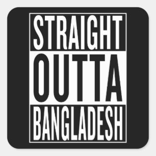 direkt nach Bangladesch Quadratischer Aufkleber