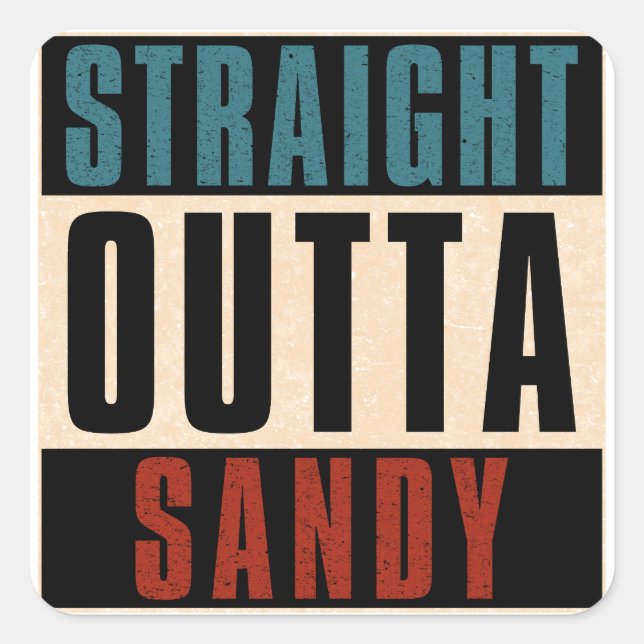 Direkt Outta Sandy Utah UT Quadratischer Aufkleber (Vorderseite)