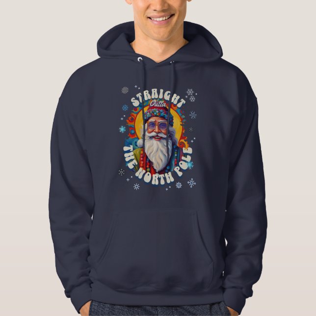 Direkt über dem Nordpol Santa Claus Hoodie (Vorderseite)