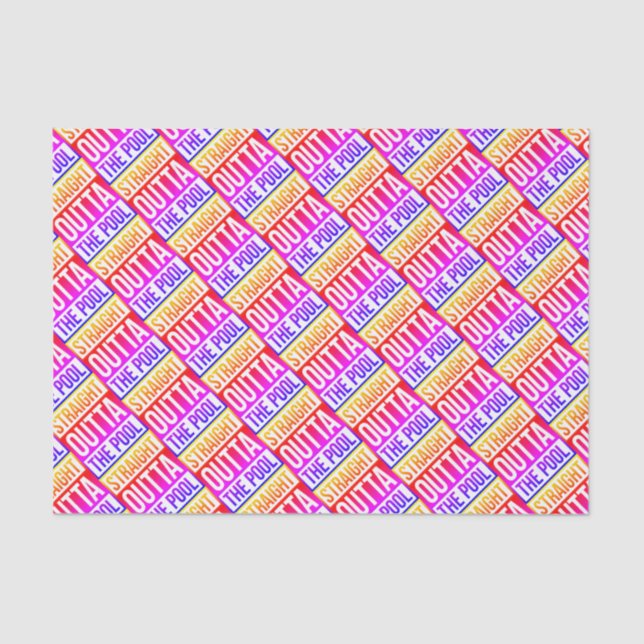 Direkt über dem Pool typografischer Text bunt Seidenpapier (Vorderseite)