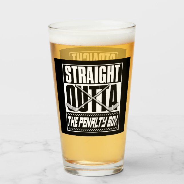 Direkt über die Penalty Box Hockey Glas (Vorne (Gefüllt))