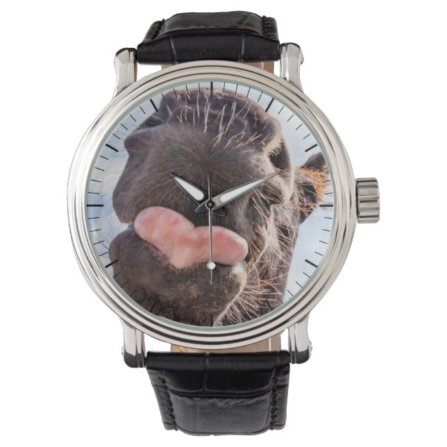 Direkt von der Mouth Funny Animal Watch Armbanduhr (Vorderseite)