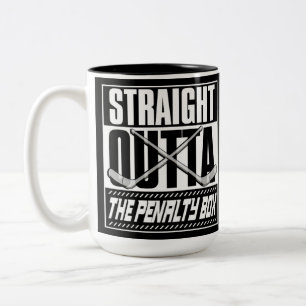 Direkt vor dem Hockey der Strafkasse Zweifarbige Tasse