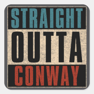 Direkte Ausfahrt Conway Arkansas AR Quadratischer Aufkleber