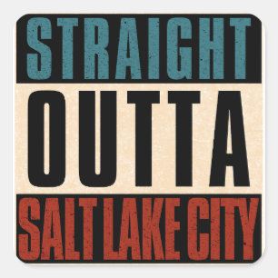 Direkte Ausfahrt Salt Lake City Utah UT Quadratischer Aufkleber