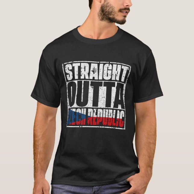 Direkte Außenflagge der Tschechischen Republik T-Shirt (Vorderseite)