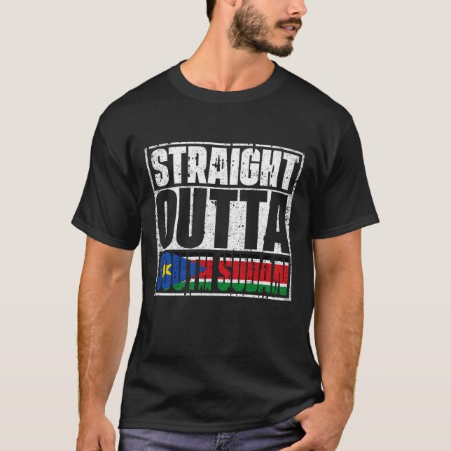 Direkte Außenflagge Südsudan T-Shirt (Vorderseite)