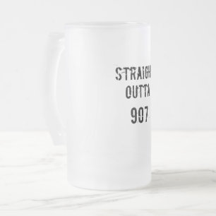 Direkte Outta 907 Mattierte Bier-Tasse - Schwarzer Mattglas Bierglas