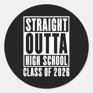 Direkte Outta High School 2026 Runder Aufkleber