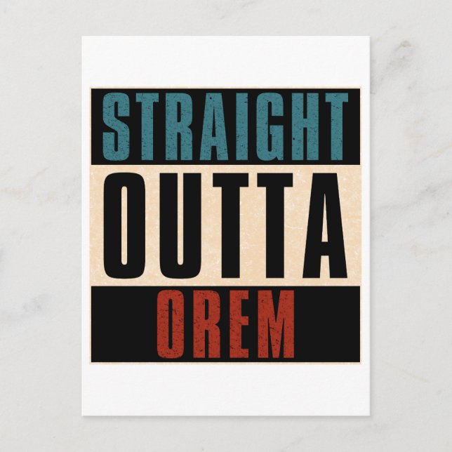 Direkte Outta Orem Utah UT Postkarte (Vorderseite)
