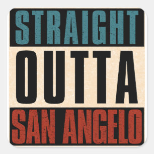 Direkte Outta San Angelo Texas TX Quadratischer Aufkleber