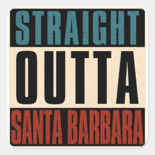 Direkte Outta Santa Barbara California CA Quadratischer Aufkleber