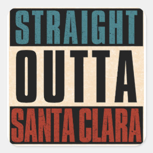 Direkte Outta Santa Clara California CA Quadratischer Aufkleber