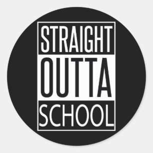 Direkte Outta School 2 Runder Aufkleber