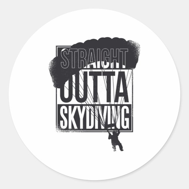 Direkte Outta Skydiving Runder Aufkleber (Vorderseite)