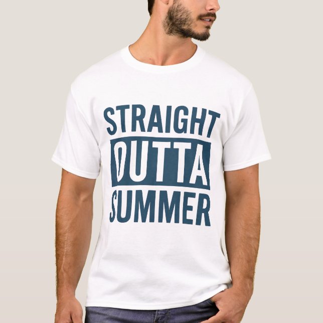 Direkter Outta Sommer - Zurück zum Schuldesign T-Shirt (Vorderseite)