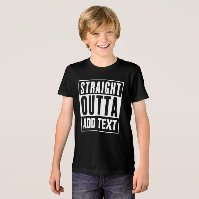 Direktes Outta - hier Ihren eigenen Text hinzufüge Tri-Blend Shirt (Vorderseite voll)