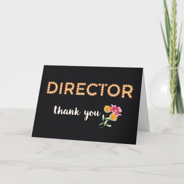 Direktor, vielen Dank an Marquee Letters Dankeskarte (Vorderseite)